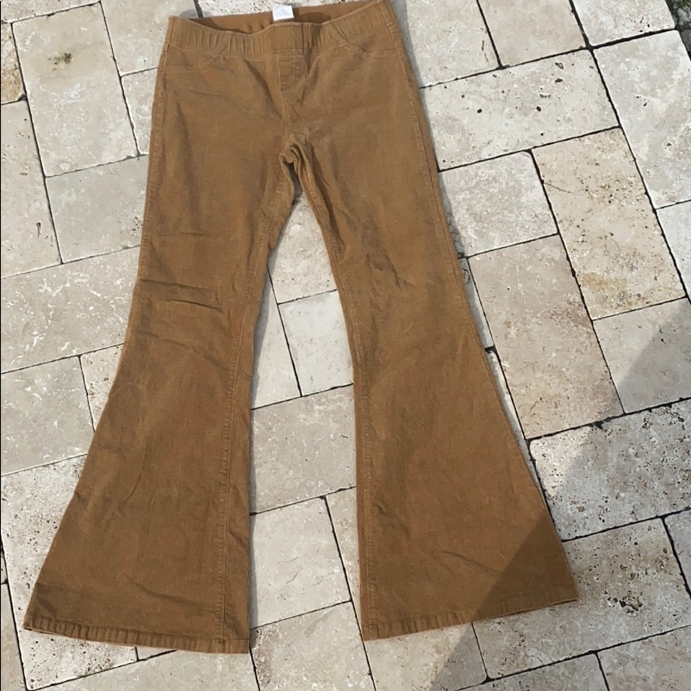 Flare leg corduroy pants